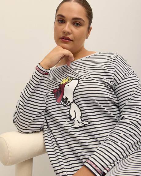 Chemise de nuit de Snoopy avec manches longues - ti Voglio