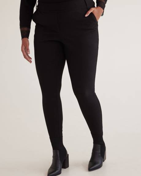 Pantalon ingénieux noir texturé à jambe étroite