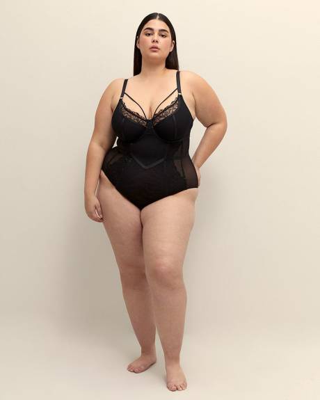 Sexy Black Underwire Lace Bodysuit - Déesse Collection