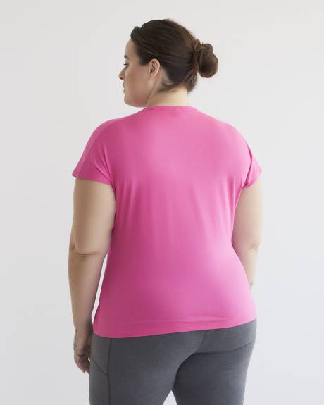 Responsible, Train Icons V-Neck T-Shirt, Fuchsia - adidas