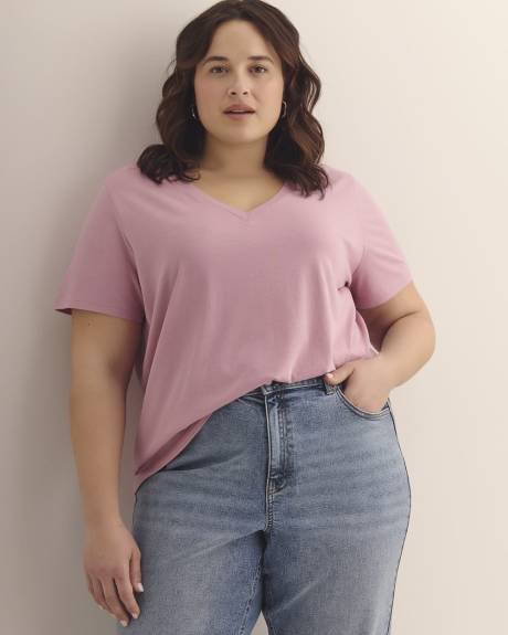 T-shirt col en V, coupe boyfriend - Essentiels PENN.