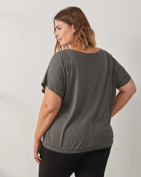 Extended Shoulder Top With Bungee Detail - ActiveZone
