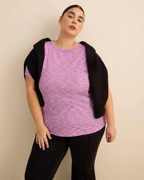 Heather Ribbed Short-Sleeve T-Shirt - Active Zone