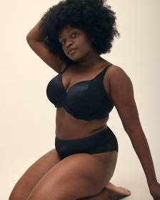 Black Cheeky Brief with Lace Back - Déesse Collection