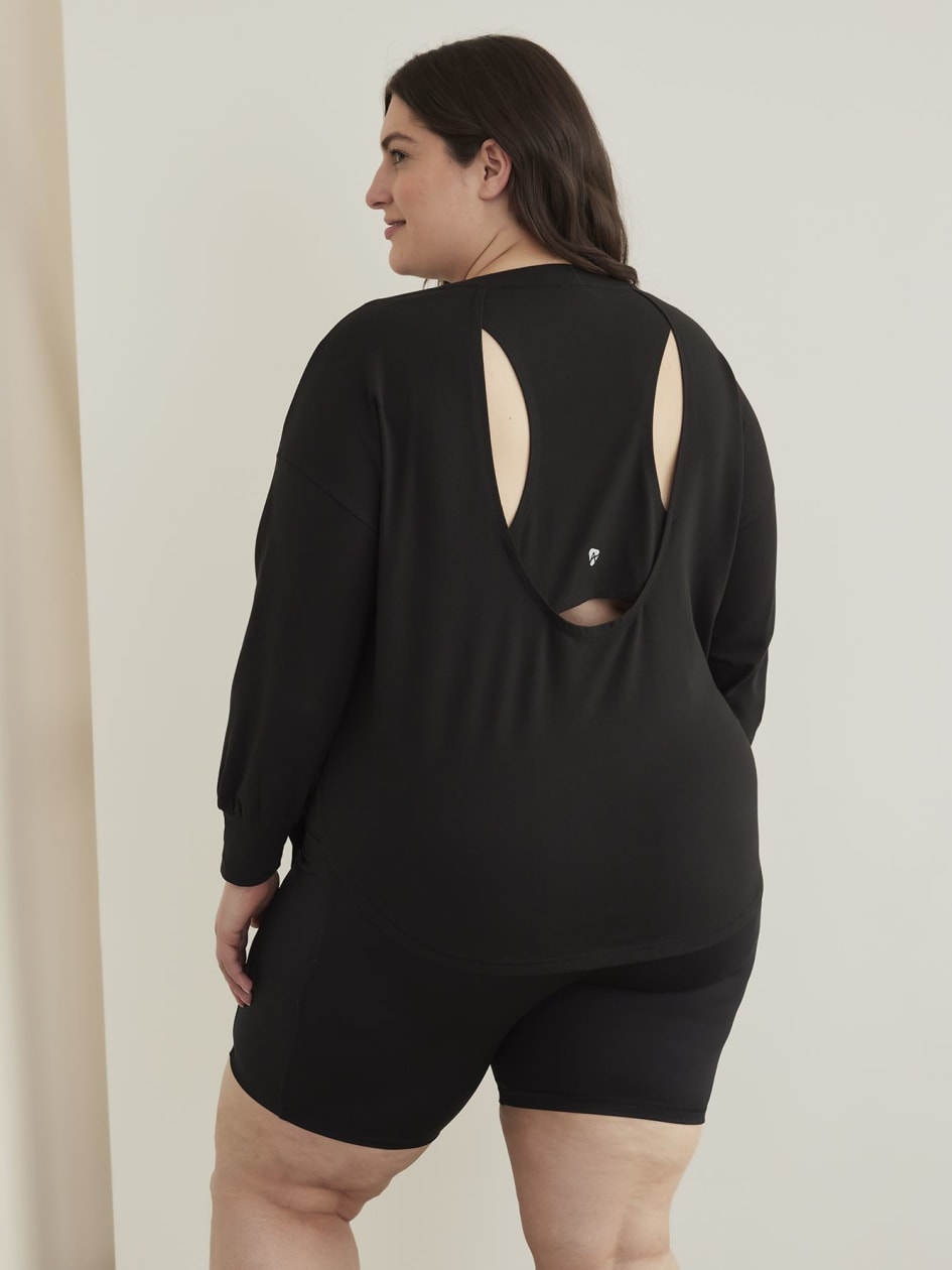 Long-Sleeve Crew with Overlapping Racer Back - Active Zone