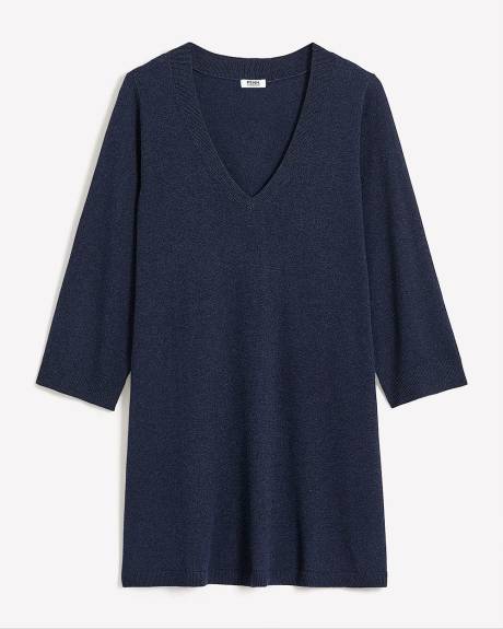 Responsible, V-Neck Cotton Sweater Tunic