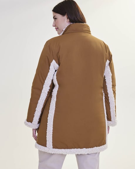 Parka aviateur effet mouton retourné, tissu responsable - Addition Elle
