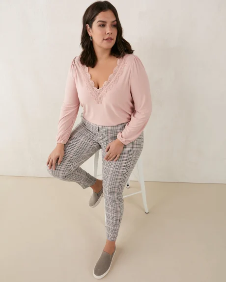 Gingham-Print Savvy Fit Skinny Leg Pants - In Every Story