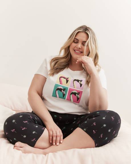 Printed Cotton Pyjama Capri - ti VOGLIO