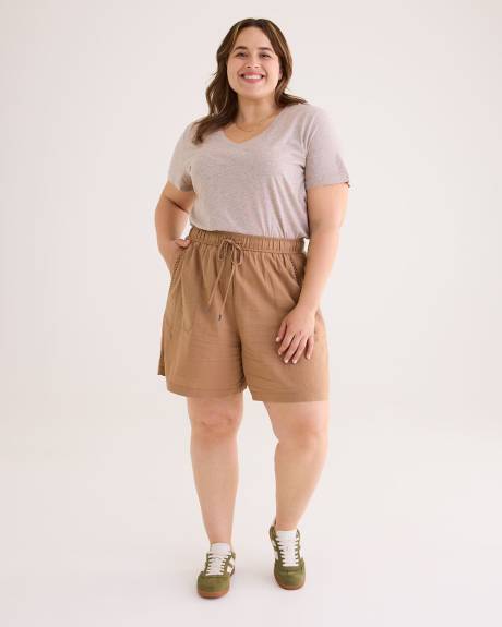 Linen Blend Pull-On Short