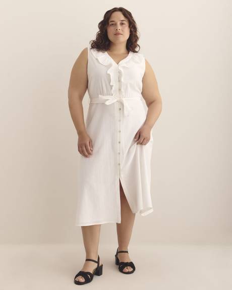 Robe boutonnée à volants - Addition Elle