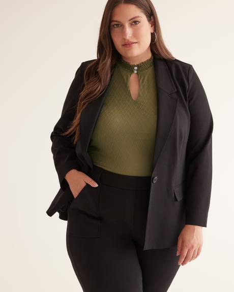 Black Ponte de Roma Jacket with Low Lapels