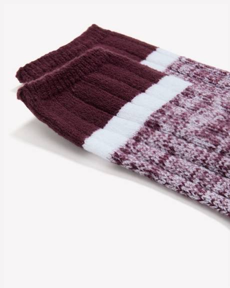 Chaussettes à blocs de couleur ton sur ton