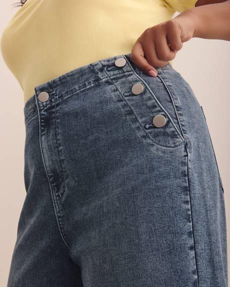 High-Waisted Ultra Wide-Leg Cropped Sailor Jeans - Addition Elle