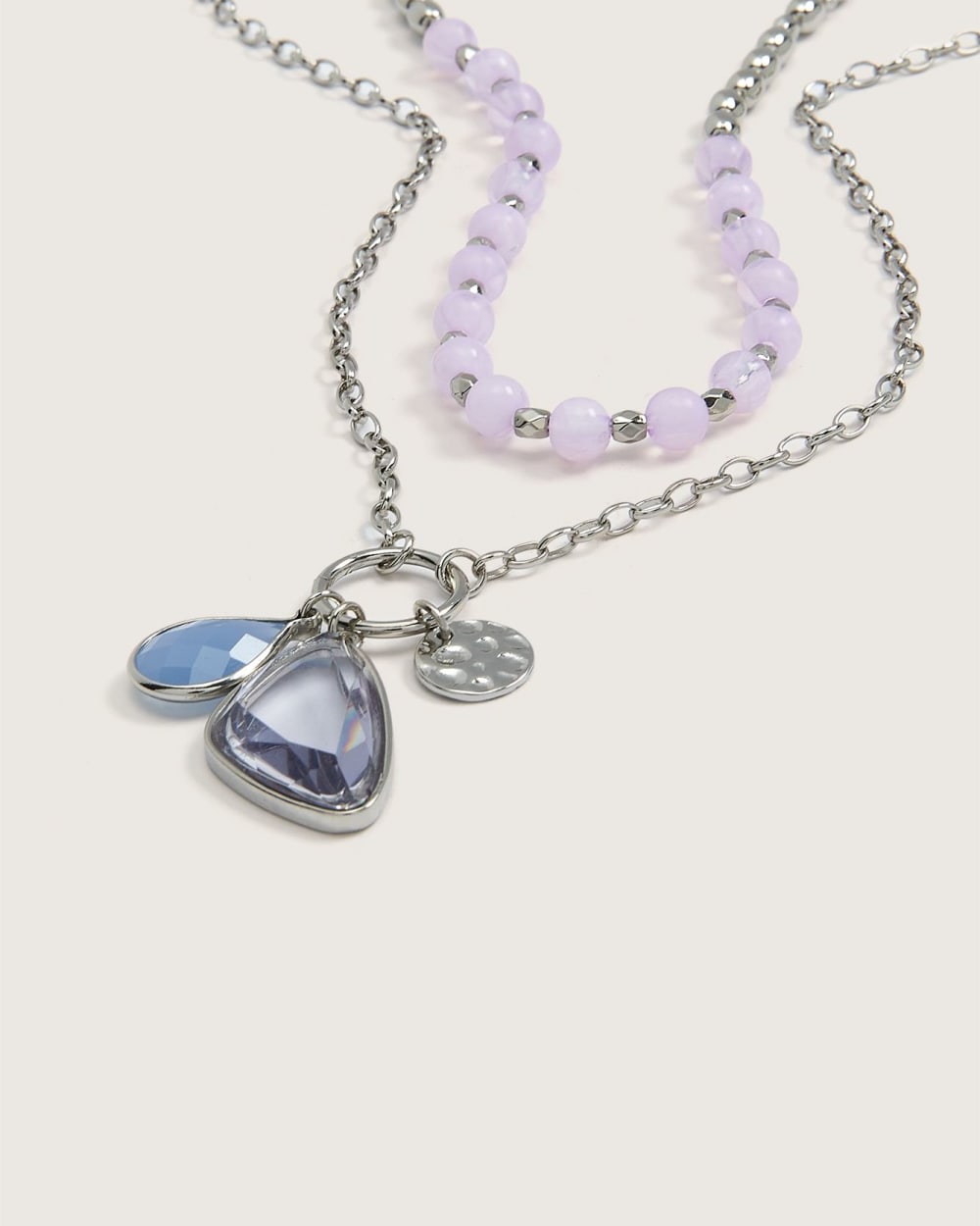 2-Layer Short Necklace with Pendants