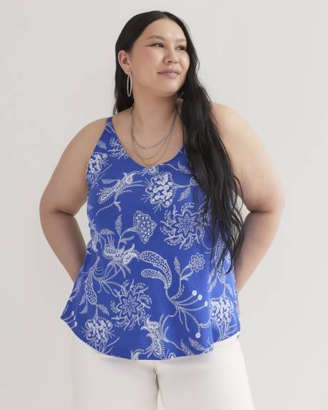 Cotton Blend Sleeveless Relaxed-Fit Cami