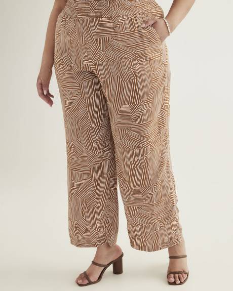 Pantalon imprimé à enfiler avec jambe évasée, tissu responsable