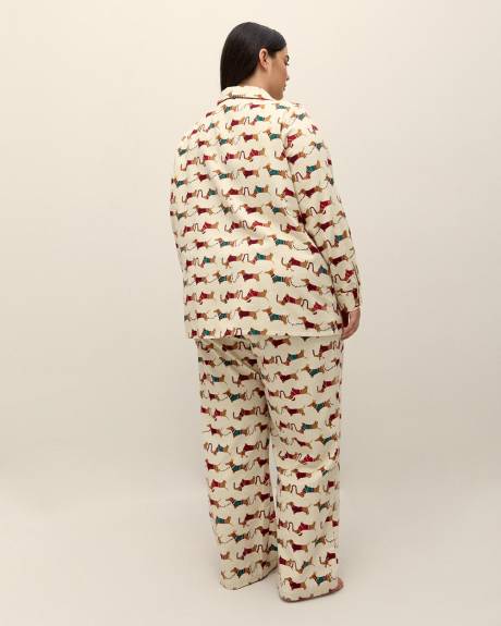 Holiday Teckel Flannel Pyjama Set - ti Voglio