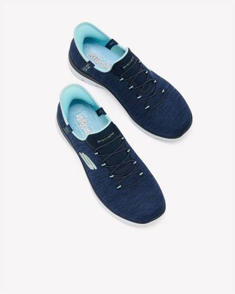 Wide Width, Summits Heather Mesh Bungee Slip-On Shoe - Skechers