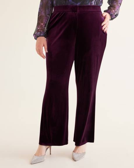 Flared-Leg Velvet Pant