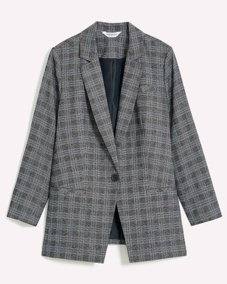 Plaid Fitted Blazer - Addition Elle