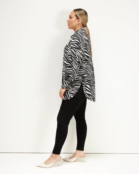 Zebra Print Tunic with Jewel Buttons - Addition Elle