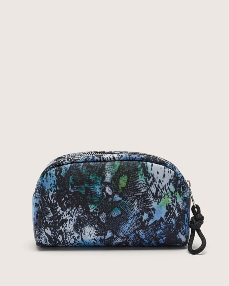 Nylon Snake Print Cosmetic Pouch - Active Zone