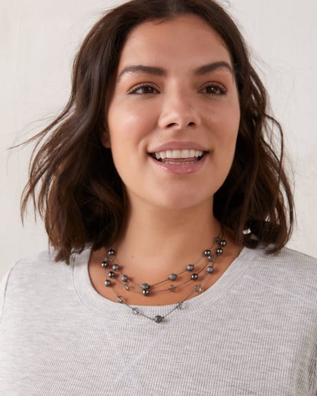 3-Layer Short Statement Beaded Necklace - In Every Story