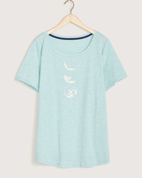 T-shirt de pyjama chiné avec imprimé - tiVOGLIO