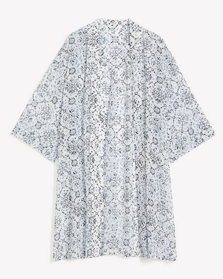 Printed Dropped-Shoulder Tunic Overpiece