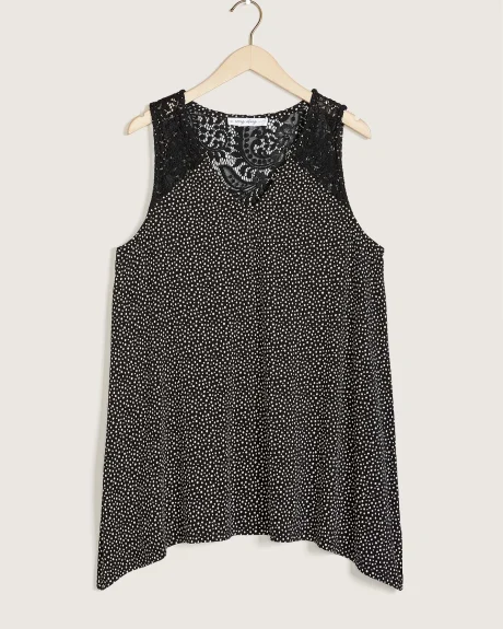 A-Line Knit Top With Scallop Lace Yoke - In Every Story