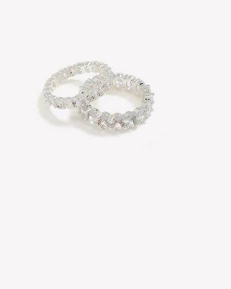 Cubic Zirconia Rings, Set of 2
