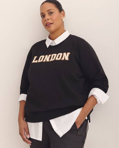 Pull en tricot molletonné à col rond