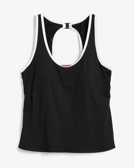 Black Ribbed Tankini - Active Zone