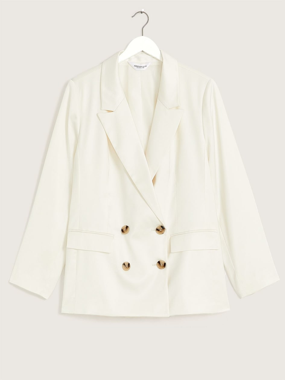 White Double-Breasted Blazer - Addition Elle
