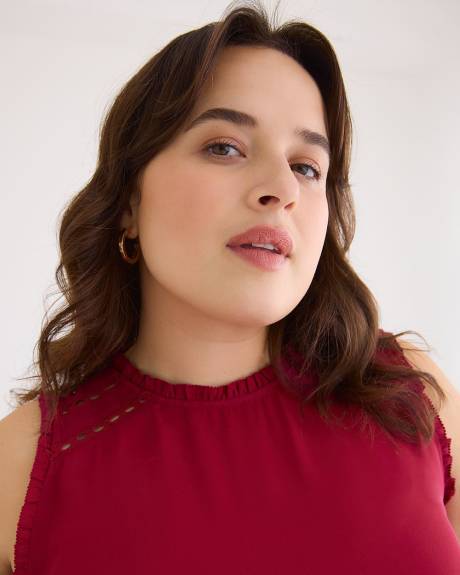 Blouse sans manches bimatière, tissu responsable