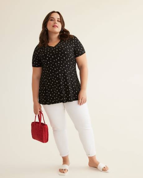 Haut à taille princesse, coupe trapèze, tissu responsable