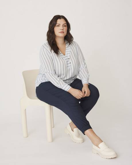 Pantalon à taille élastique en coton