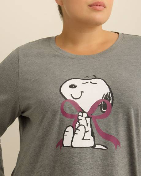Grey Snoopy Long-Sleeve Pyjama Tunic - ti Voglio