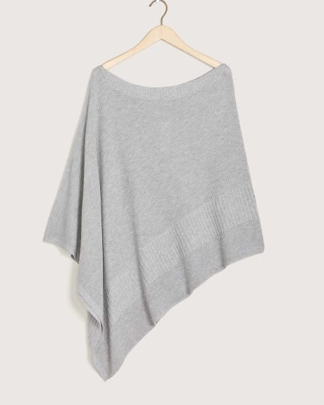 One-Shoulder Asymmetrical Poncho Sweater - In Every Story