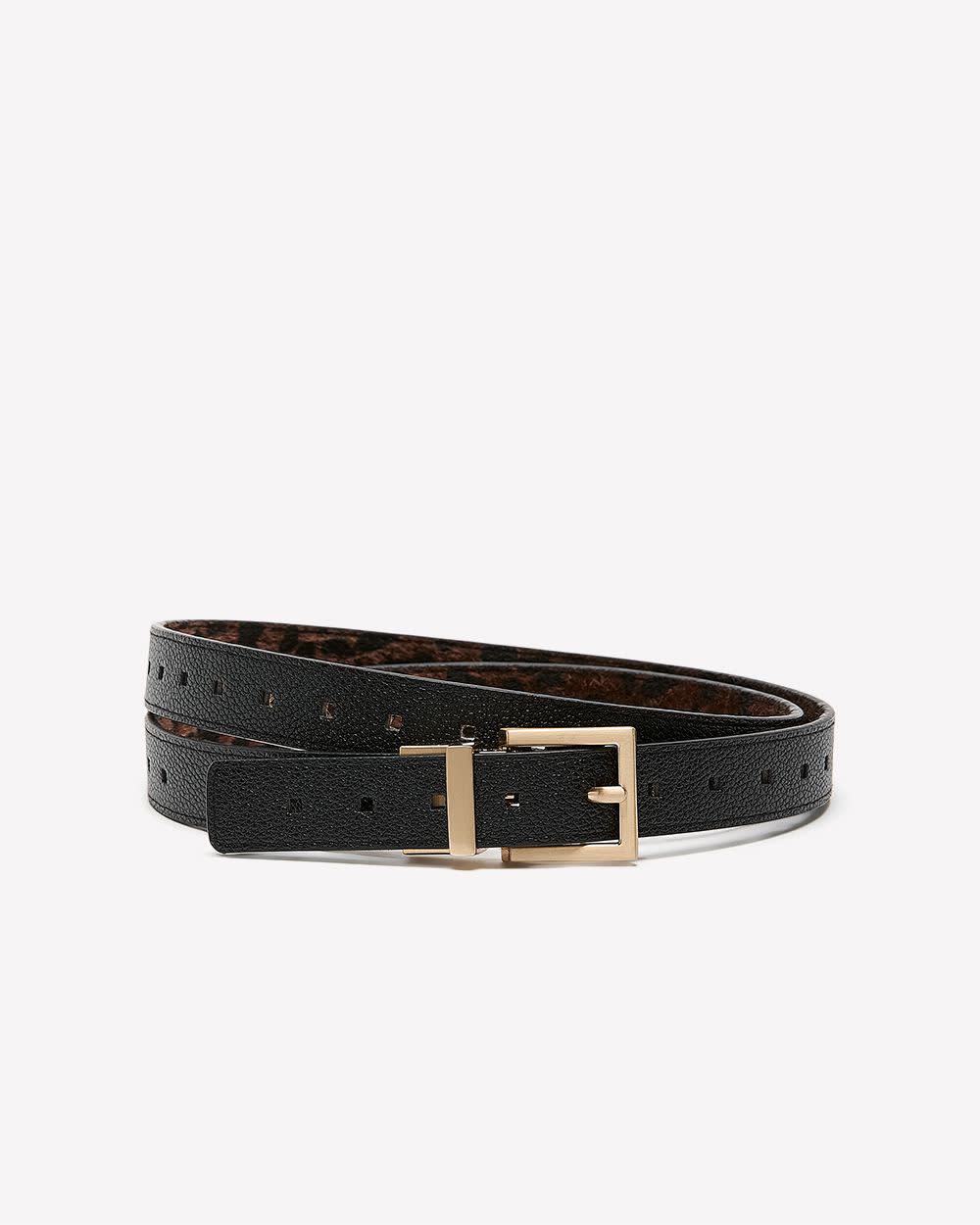 Reversible Animal-Print Denim Belt - Addition Elle