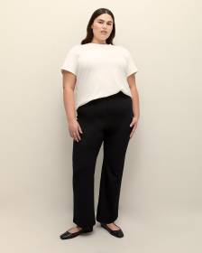 Knit Crepe Barely Boot-Cut Pant