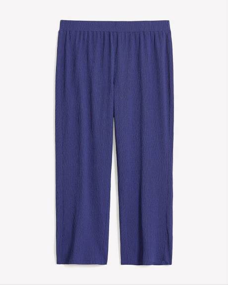 Textured-Knit Straight-Leg Pant