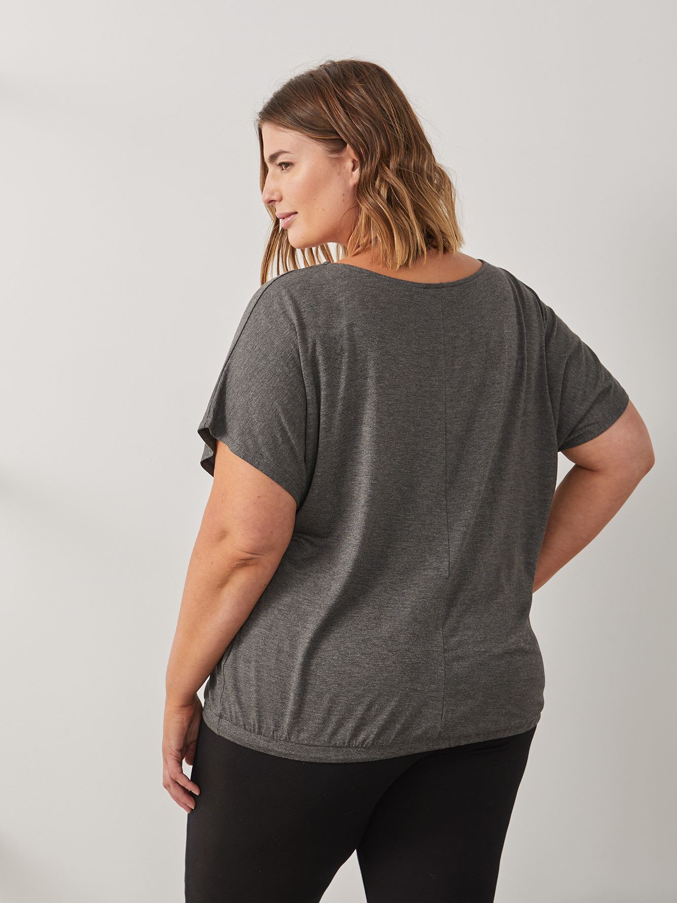 Extended Shoulder Top With Bungee Detail - ActiveZone