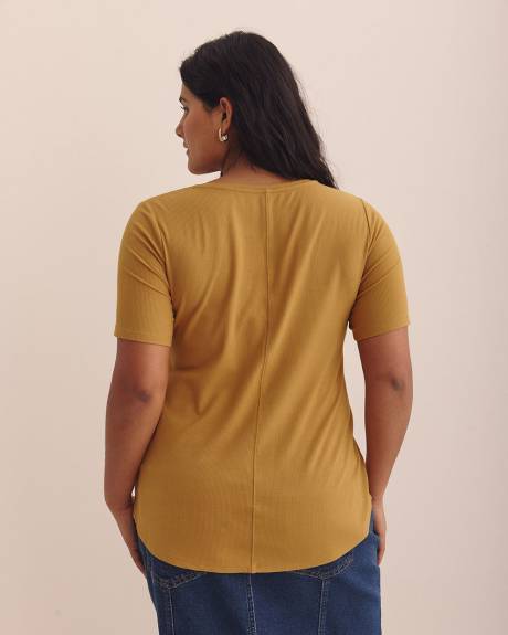 Responsible, Modern-Fit Ribbed Knit Tee - Addition Elle