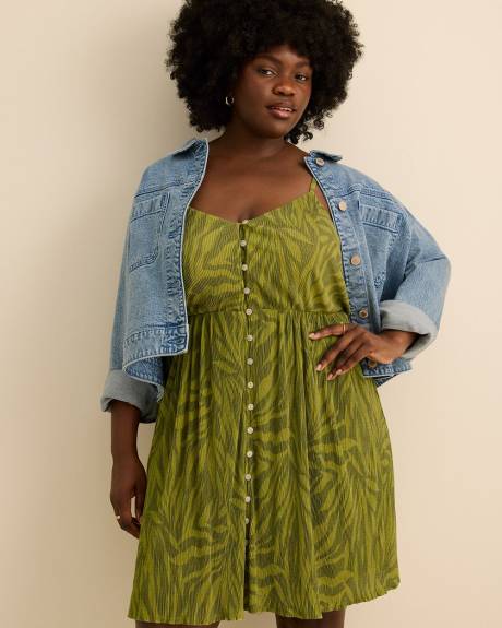 Button-Up Sleeveless Dress