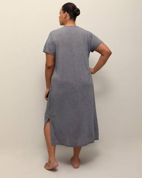 Chemise de nuit longue bleue à manches courtes - ti Voglio