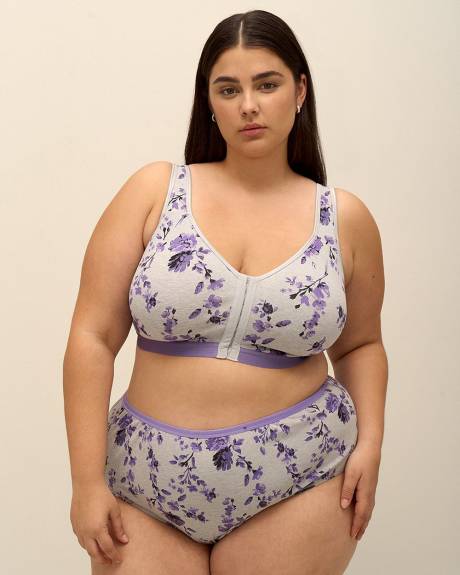 Front-Closure Floral Cotton Bra - ti Voglio