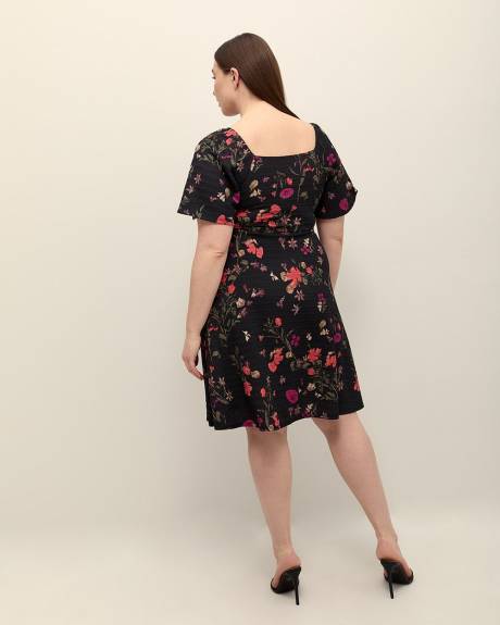 Knit Dress with Front Pleating - Addition Elle
