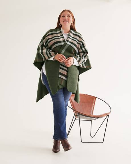 Belted Plaid Cape